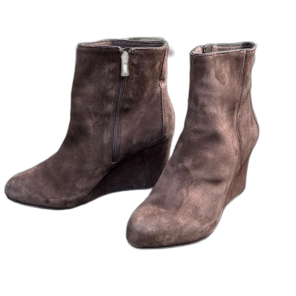 Rockport Walkability Brown Suede Wedge Ankle Booties Boots Womens Size 10
